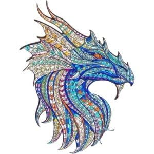 NWT Dragon L 18inx18in Rare 3-D brain Wooden jigsaw puzzle new unopened